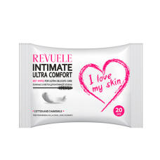 Revuele Серветки вологі інтимні I LOVE MY SKIN ультра комфорт з бавовною та ромашкою, 20 шт 