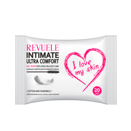 Revuele Серветки вологі інтимні I LOVE MY SKIN ультра комфорт з бавовною та ромашкою, 20 шт 