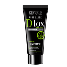 УЦІНКА!!! Revuele Маска відновлююча для волосся з бамбуковим вугіллям PURE BLACK DETOX, 200 мл ТЕРМІН 11.25