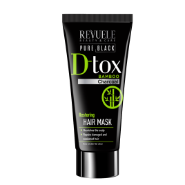УЦІНКА!!! Revuele Маска відновлююча для волосся з бамбуковим вугіллям PURE BLACK DETOX, 200 мл ТЕРМІН 11.25