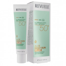 Reveule Флюїд для обличчя щоденний сонцезахисний з алое вера SPF 50+, 40 мл